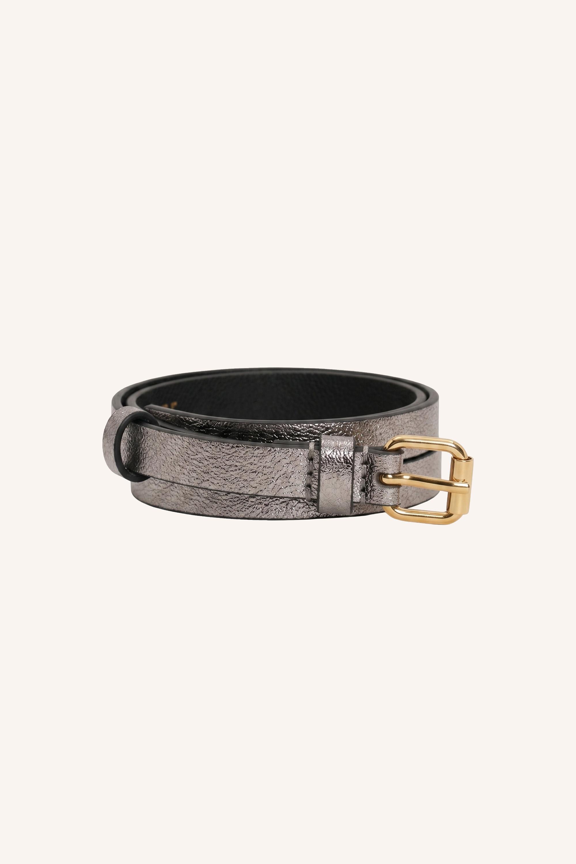 By-Bar Lovi Metallic Belt Silver Damen Gürtel Leder silber